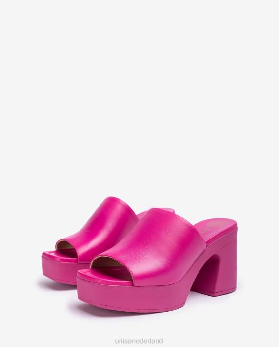 Unisa 02B0236 brede vamp sandaal met een blokhak vrouwen roze