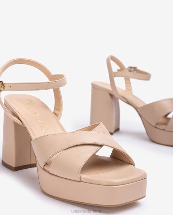 Unisa 02B0240 sandaal met brede hak vrouwen beige