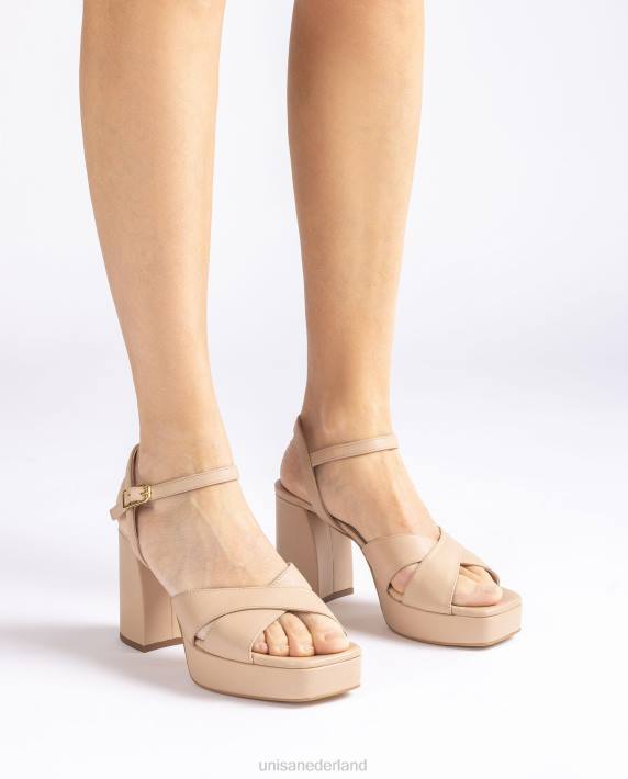 Unisa 02B0240 sandaal met brede hak vrouwen beige