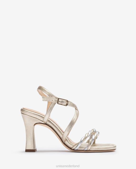 Unisa 02B0259 metalen sandaal met bandjes vrouwen goud