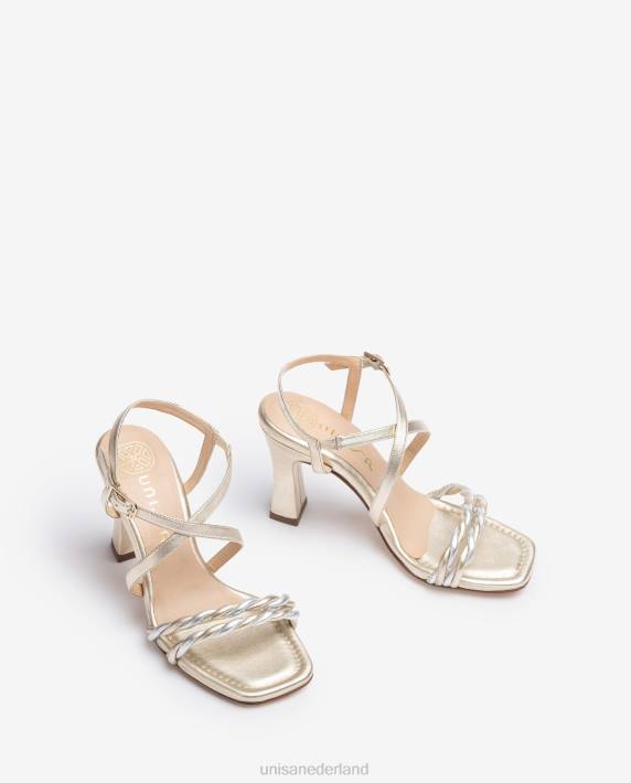 Unisa 02B0259 metalen sandaal met bandjes vrouwen goud