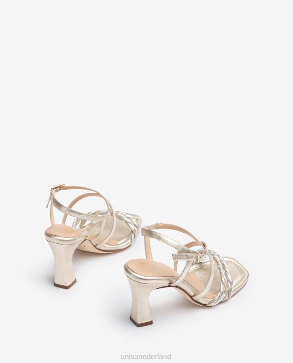 Unisa 02B0259 metalen sandaal met bandjes vrouwen goud