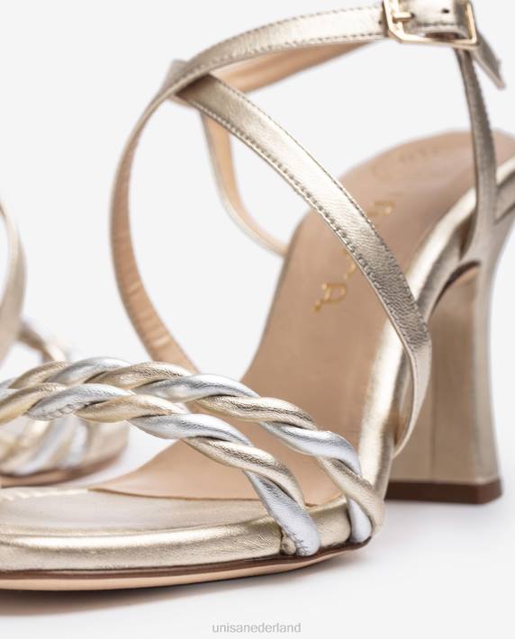 Unisa 02B0259 metalen sandaal met bandjes vrouwen goud