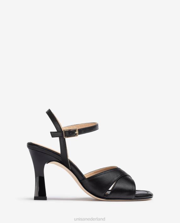 Unisa 02B0270 sandaal met kruisband vrouwen zwart
