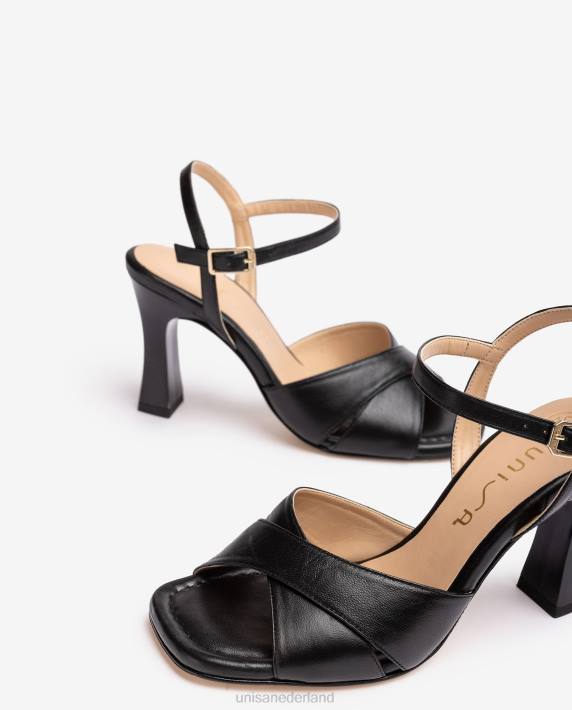 Unisa 02B0270 sandaal met kruisband vrouwen zwart