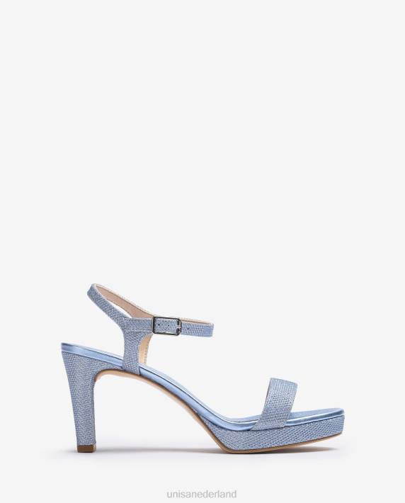 Unisa 02B0272 glanzende stof sandaal vrouwen blauw
