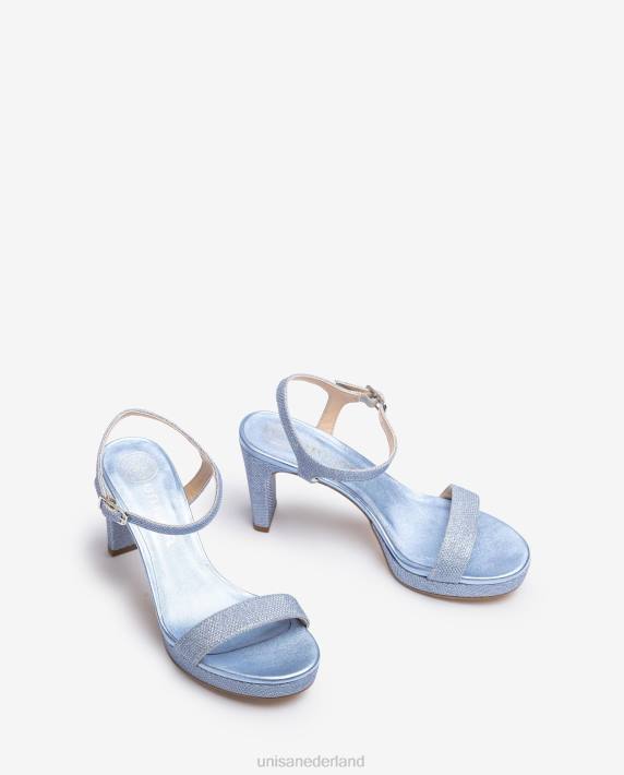 Unisa 02B0272 glanzende stof sandaal vrouwen blauw