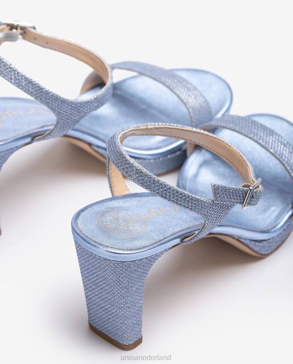 Unisa 02B0272 glanzende stof sandaal vrouwen blauw