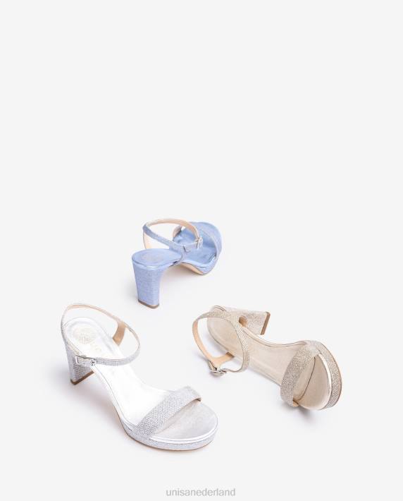 Unisa 02B0272 glanzende stof sandaal vrouwen blauw