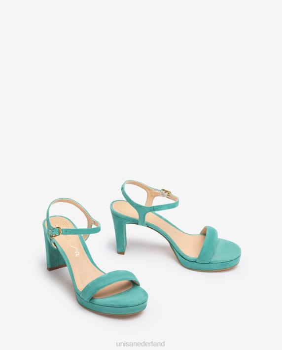 Unisa 02B0274 suède sandaal vrouwen groente