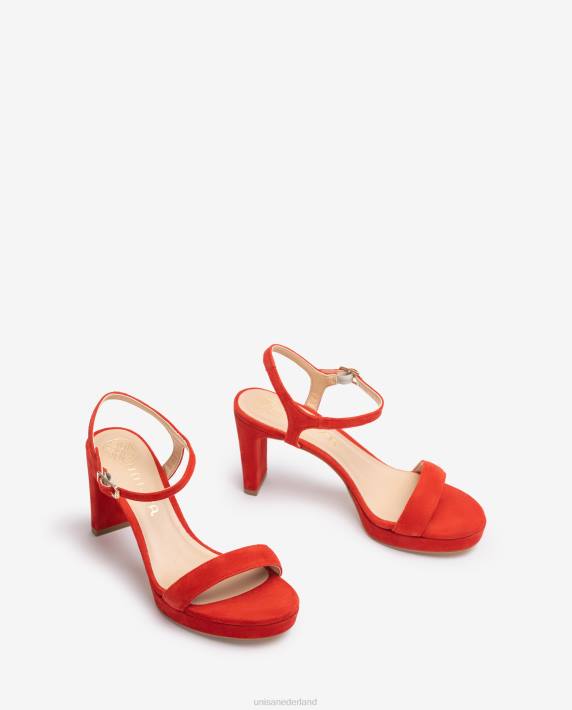 Unisa 02B0276 suède sandaal vrouwen rood