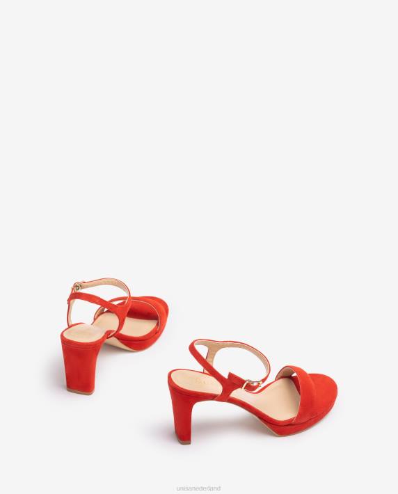 Unisa 02B0276 suède sandaal vrouwen rood