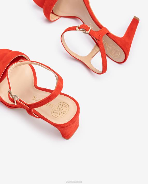 Unisa 02B0276 suède sandaal vrouwen rood