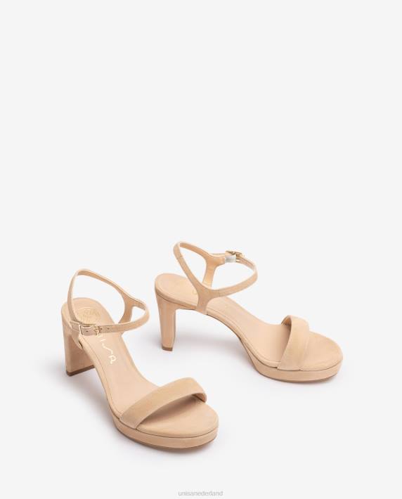Unisa 02B0277 suède sandaal vrouwen beige