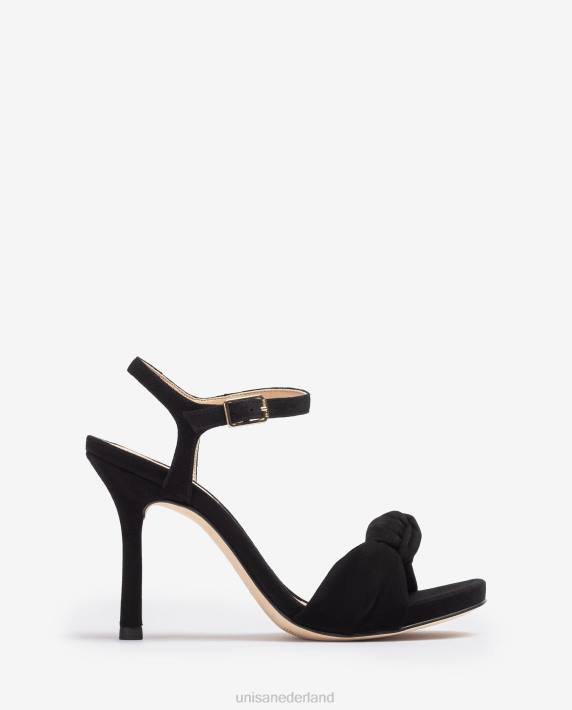 Unisa 02B0282 suède sandaal met knoop vrouwen bevallig