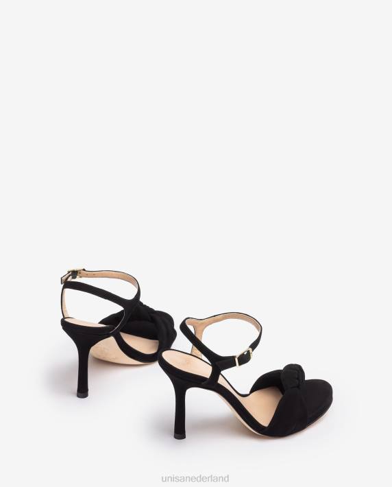 Unisa 02B0282 suède sandaal met knoop vrouwen bevallig