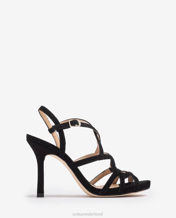 Unisa 02B0285 sandaal met hoge hak en bandjes vrouwen bevallig