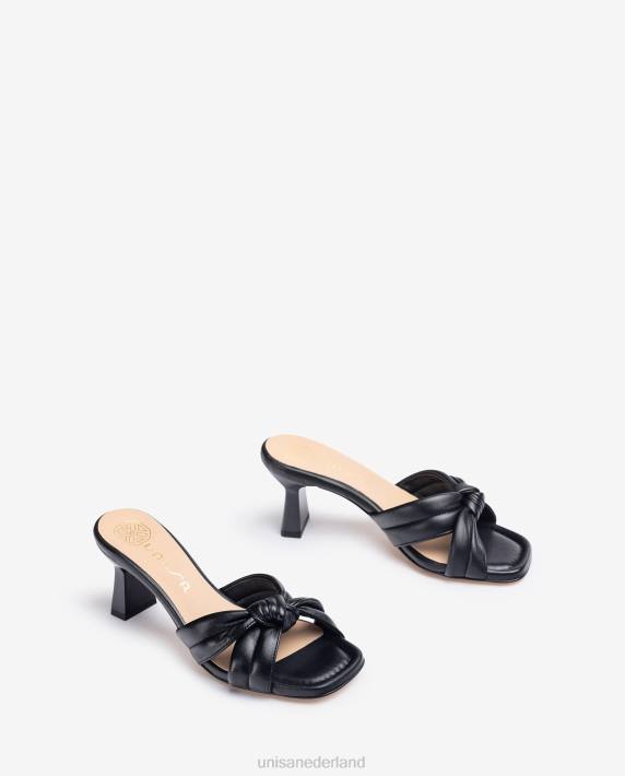 Unisa 02B0307 geknoopte sandaal vrouwen zwart