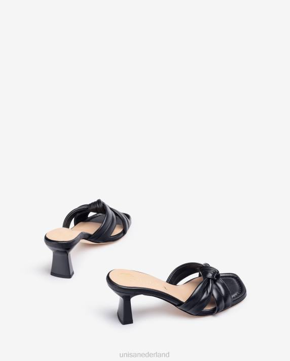 Unisa 02B0307 geknoopte sandaal vrouwen zwart