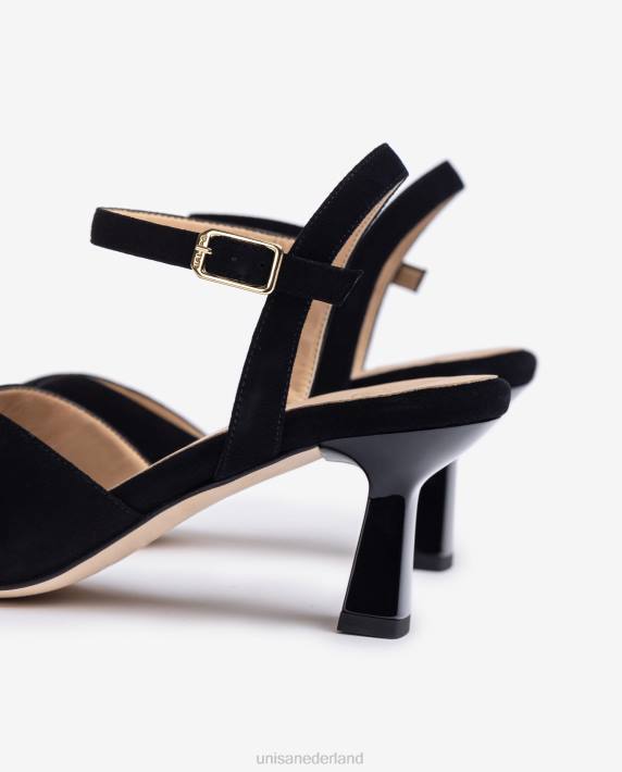 Unisa 02B0312 sandaal met gekruiste bandjes vrouwen zwart