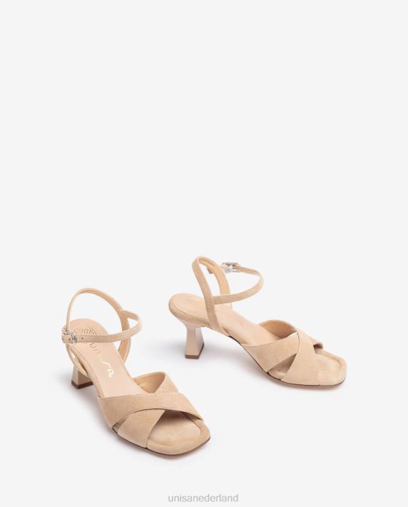 Unisa 02B0313 sandaal met gekruiste bandjes vrouwen beige
