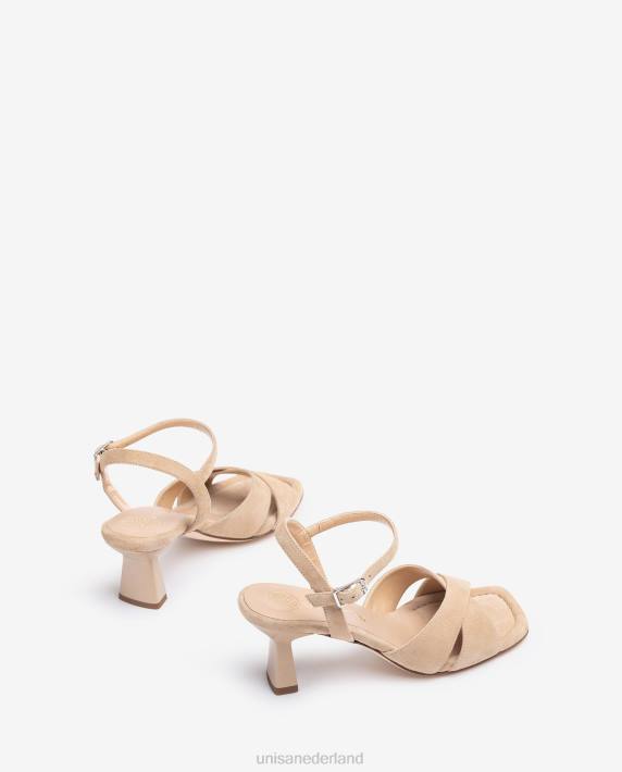 Unisa 02B0313 sandaal met gekruiste bandjes vrouwen beige
