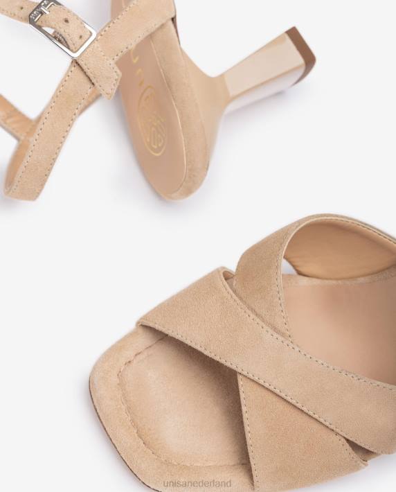Unisa 02B0313 sandaal met gekruiste bandjes vrouwen beige