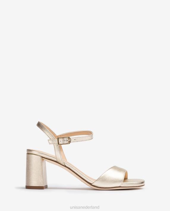 Unisa 02B033 vierkante zool sandaal vrouwen goud
