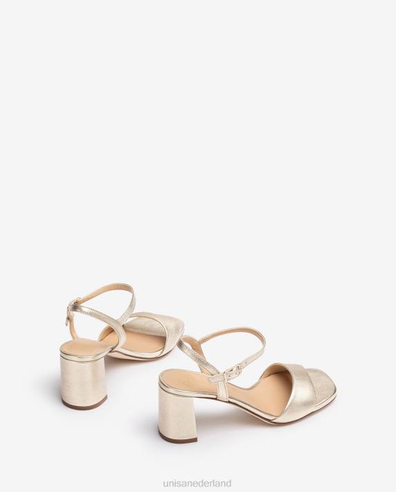 Unisa 02B033 vierkante zool sandaal vrouwen goud