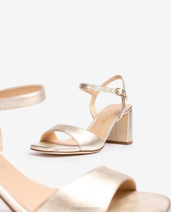 Unisa 02B033 vierkante zool sandaal vrouwen goud