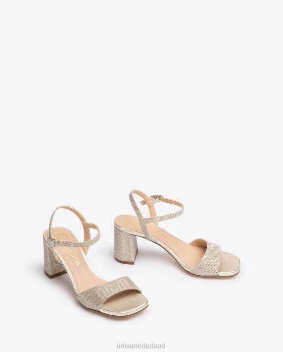 Unisa 02B034 vierkante zool sandaal vrouwen goud