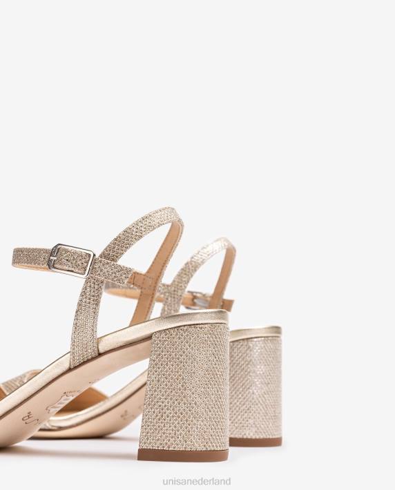 Unisa 02B034 vierkante zool sandaal vrouwen goud