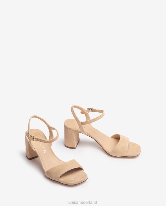 Unisa 02B035 vierkante zool sandaal vrouwen beige