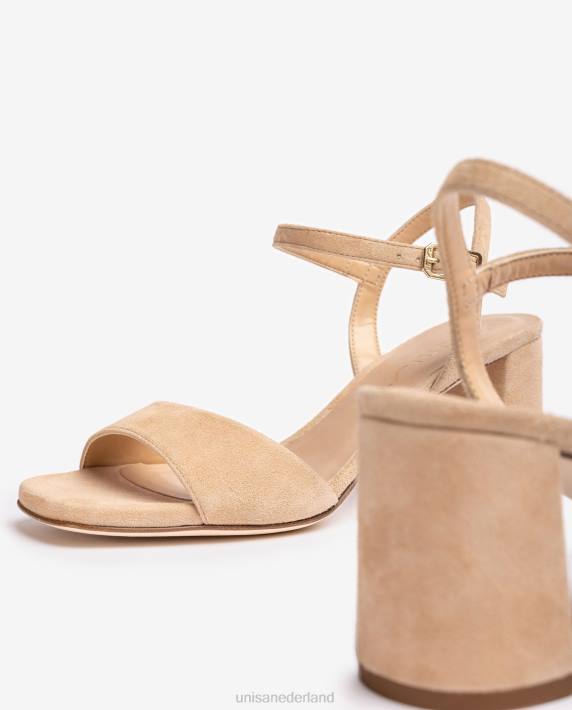 Unisa 02B035 vierkante zool sandaal vrouwen beige