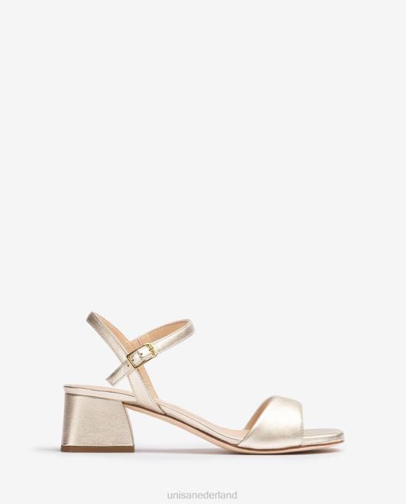 Unisa 02B037 sandaal met brede hak vrouwen goud