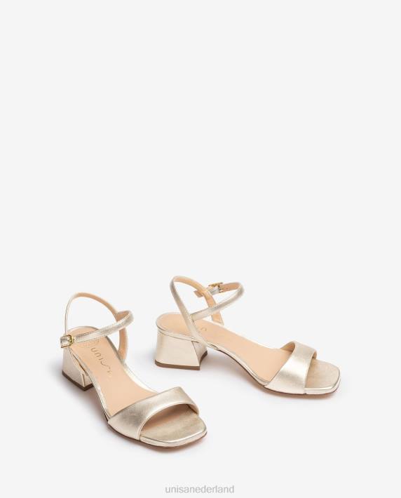 Unisa 02B037 sandaal met brede hak vrouwen goud