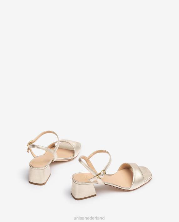 Unisa 02B037 sandaal met brede hak vrouwen goud