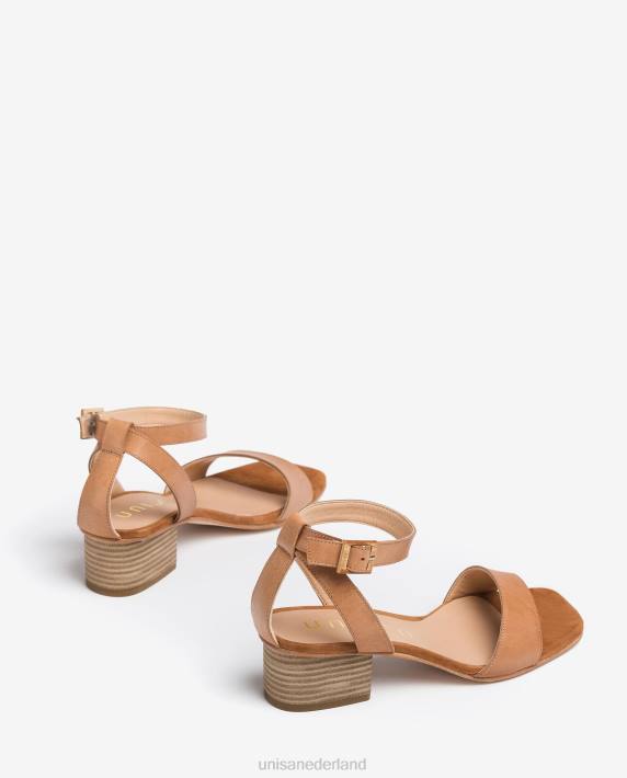 Unisa 02B0380 sandalen met brede hak vrouwen bruin