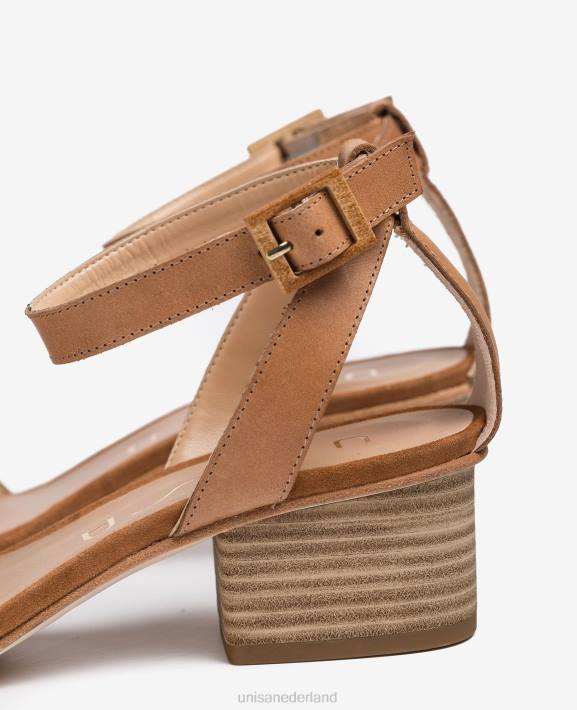 Unisa 02B0380 sandalen met brede hak vrouwen bruin
