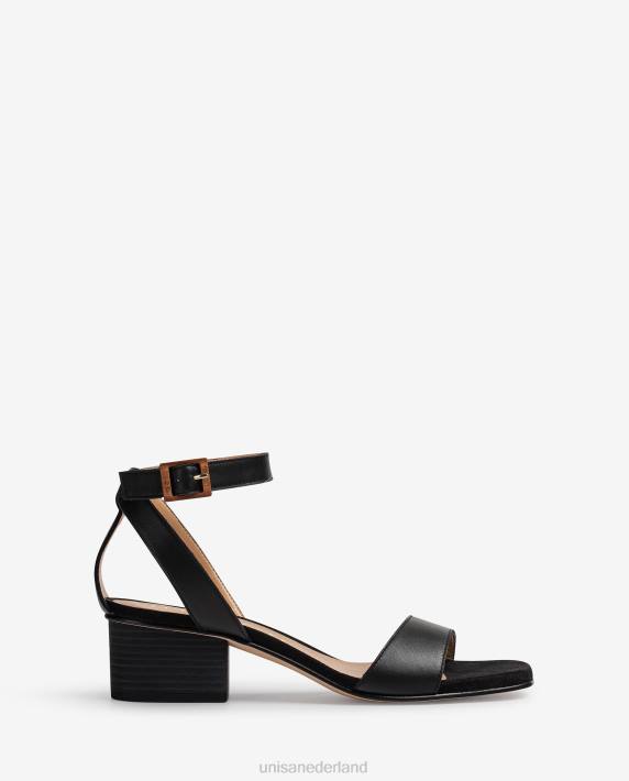Unisa 02B0381 sandalen met brede hak vrouwen zwart