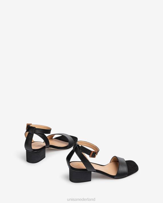 Unisa 02B0381 sandalen met brede hak vrouwen zwart
