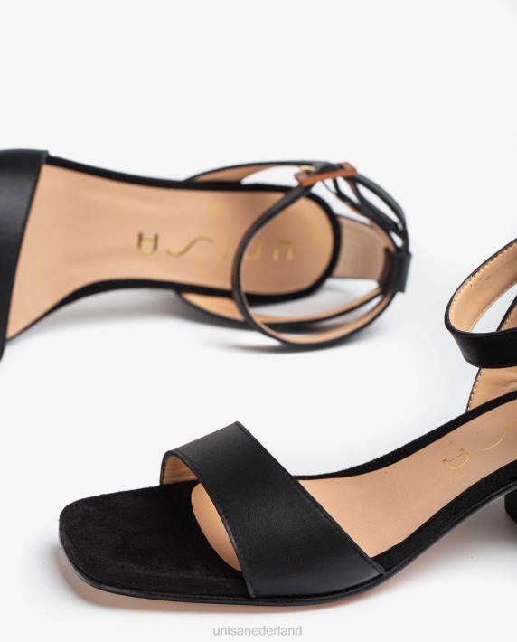 Unisa 02B0381 sandalen met brede hak vrouwen zwart