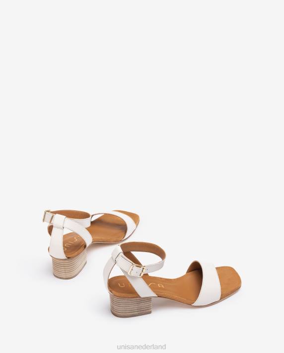Unisa 02B0382 sandalen met brede hak vrouwen wit
