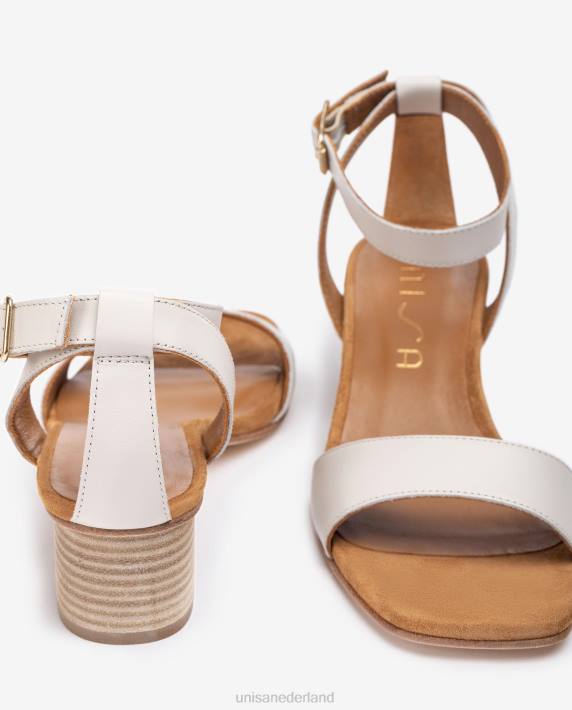 Unisa 02B0382 sandalen met brede hak vrouwen wit