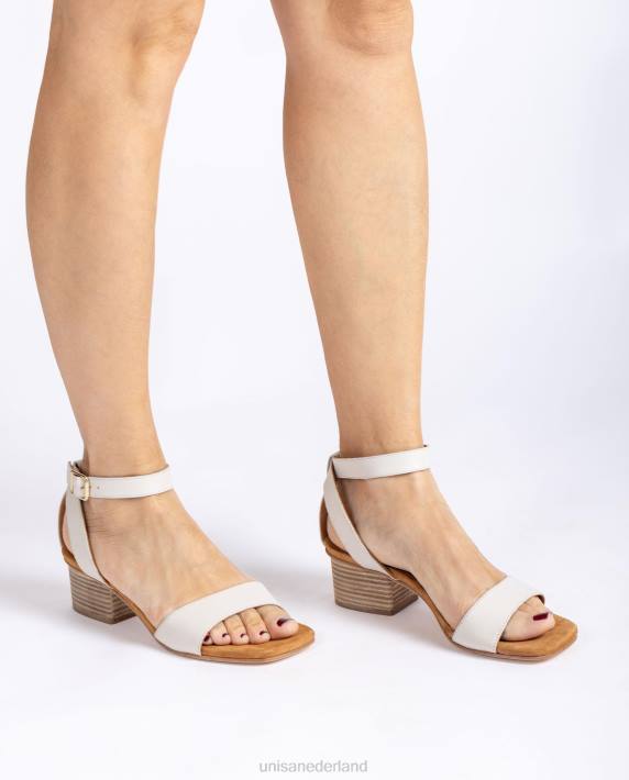 Unisa 02B0382 sandalen met brede hak vrouwen wit