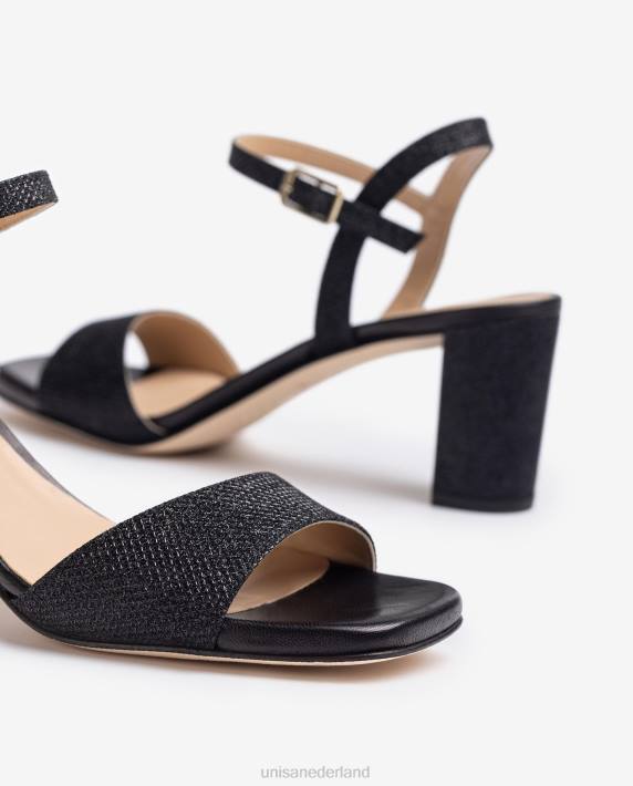 Unisa 02B0392 sandalen met vierkante neus vrouwen zwart
