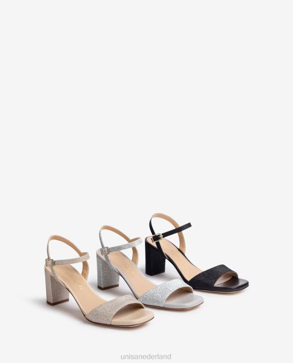 Unisa 02B0392 sandalen met vierkante neus vrouwen zwart