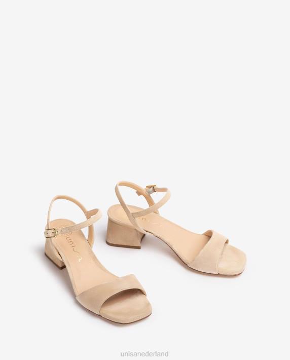 Unisa 02B039 sandaal met brede hak vrouwen beige