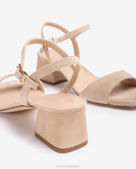Unisa 02B039 sandaal met brede hak vrouwen beige