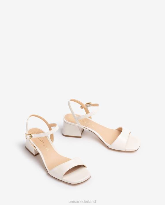Unisa 02B040 sandaal met brede hak vrouwen wit
